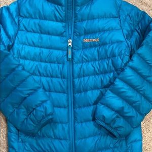 Girls Marmot Turquoise Down Jacket